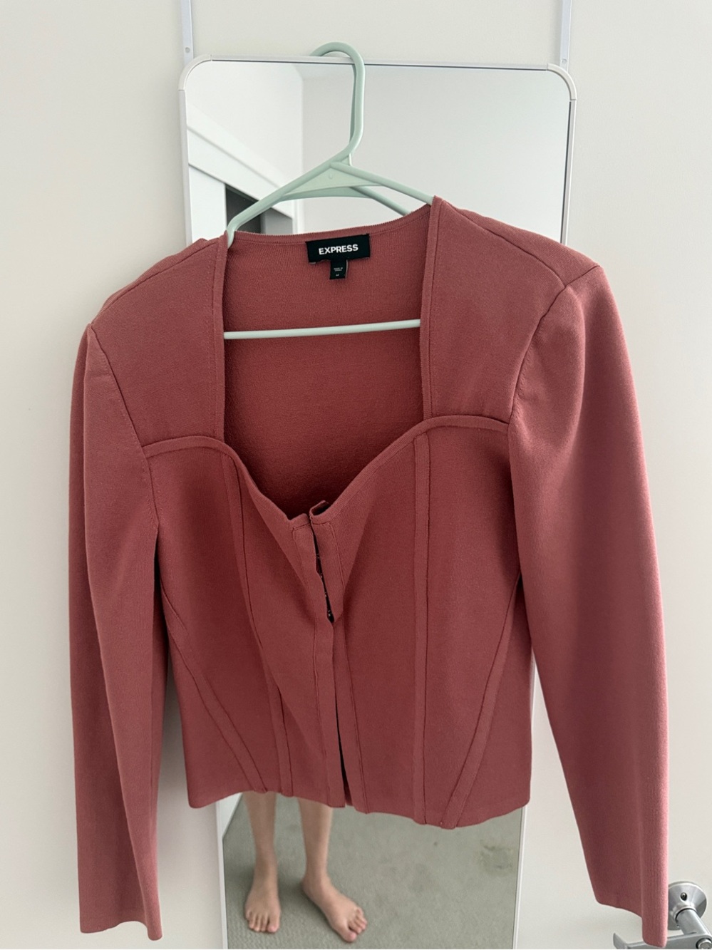 Express Women's Rose-Mauve Zip Front Blazer